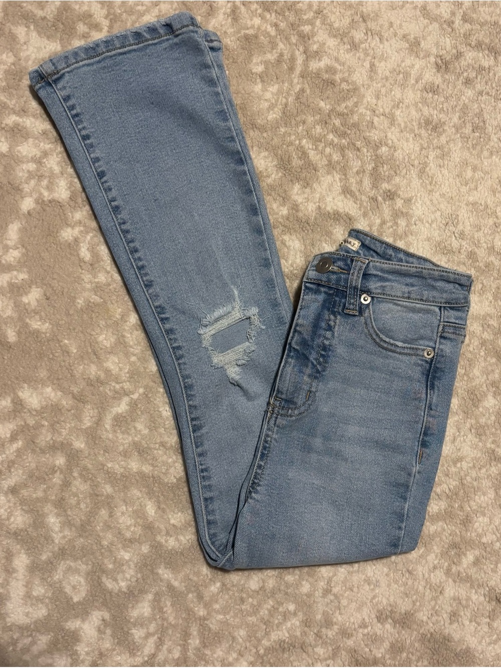 Copper Key Jeans Light Blue Distressed Denim Flare Kid Girls Size 8 Kids Jeans